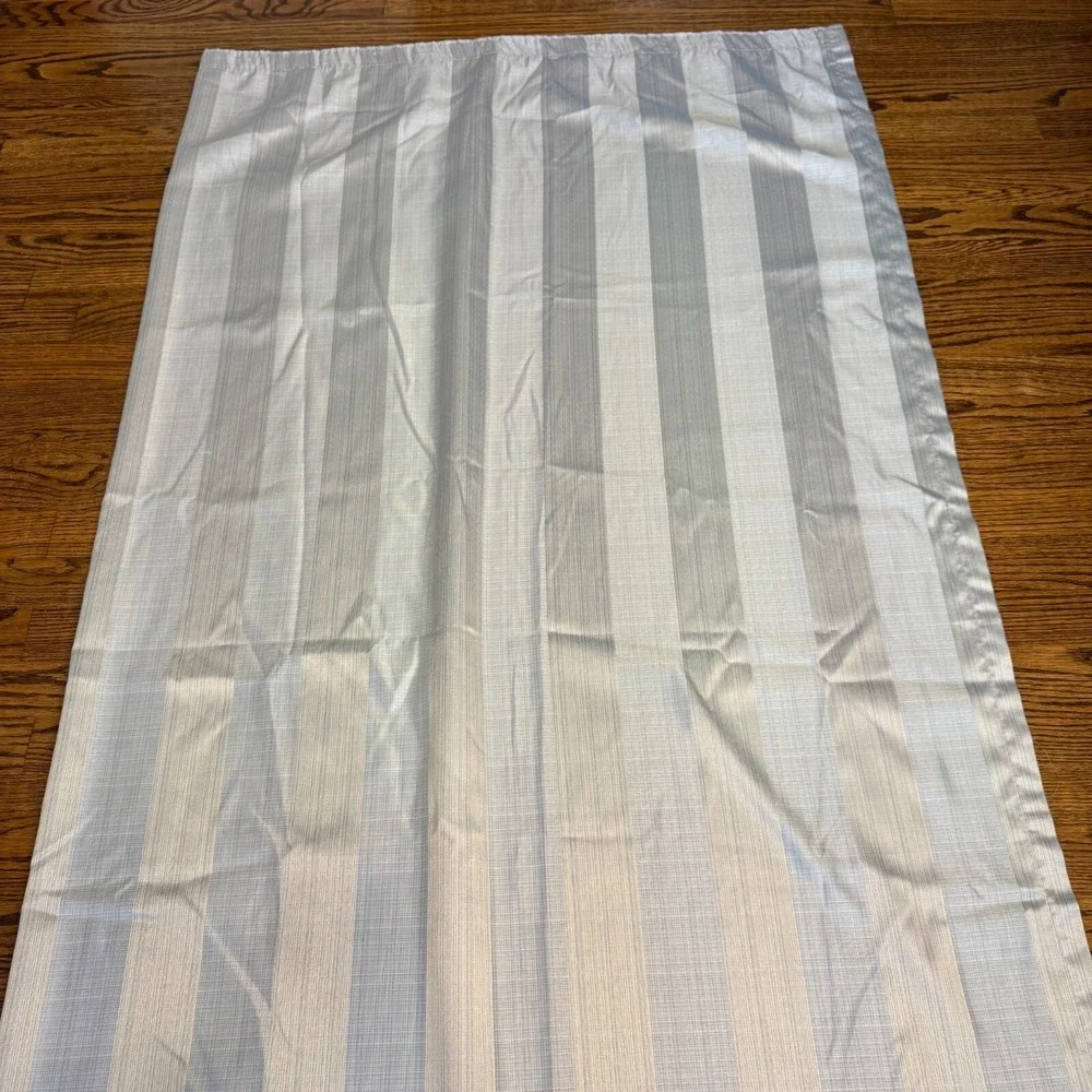 Shower‎ Curtain Fabric Light Blue Stripe Monochromatic JC Penney Home 72